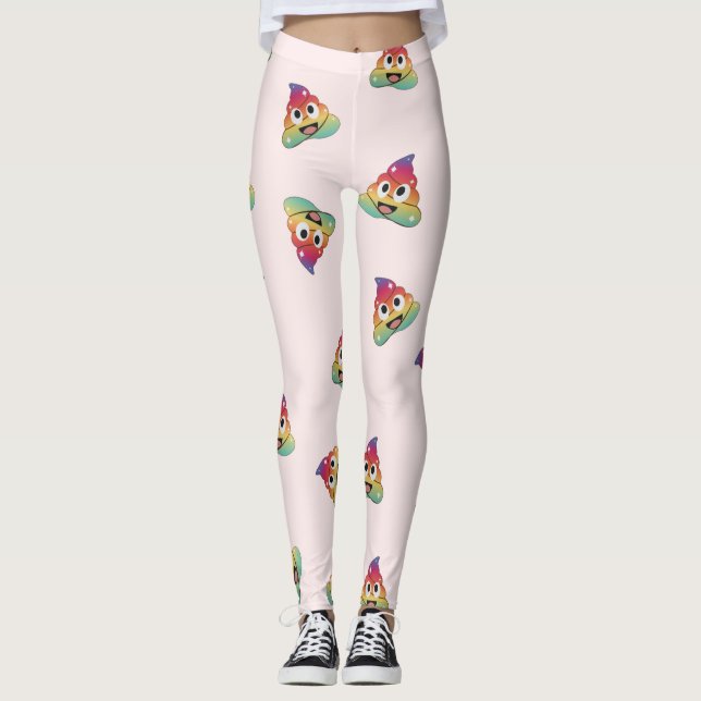 Leggings kawaii Rainbow unicorn poop emoji magical poop (Anverso)