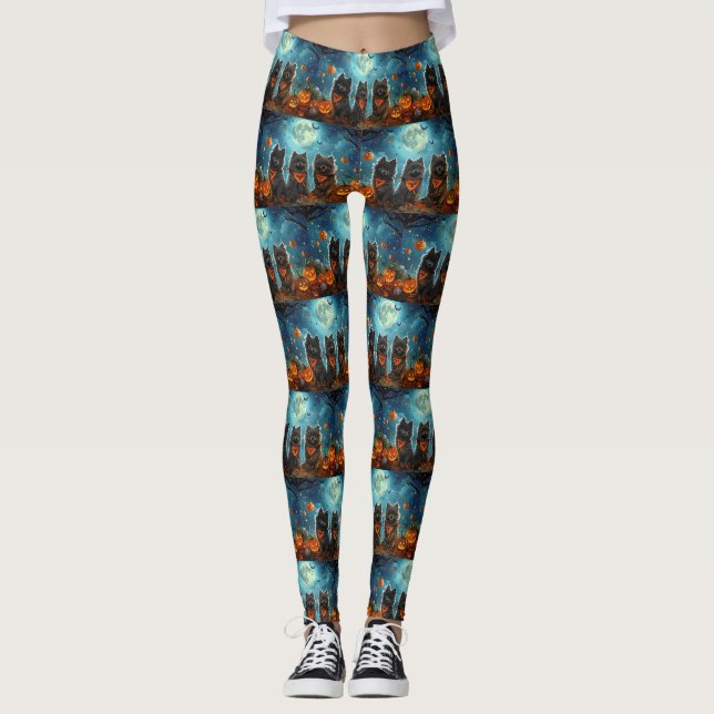 Leggings Keeshond Halloween Espeluznante (Anverso)