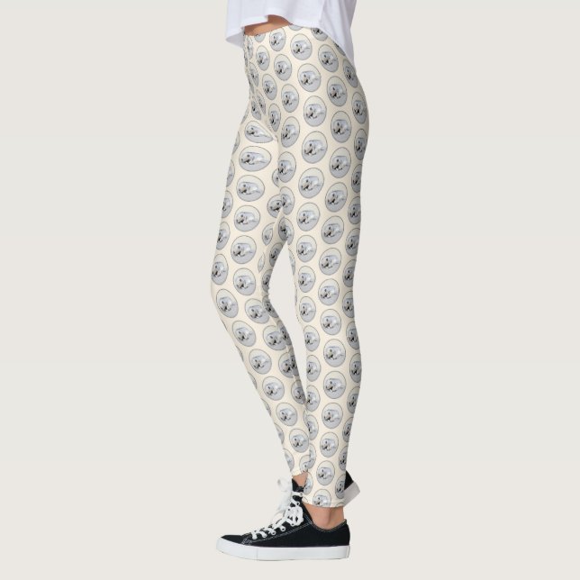 Leggings Keeshond Sleeping Pinting Pintura Original De Perr (Izquierda)