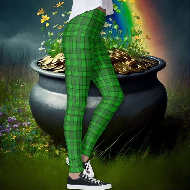 Leggings Kelly Green Black Irish Tartan Plaid (Subido por el creador)