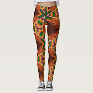 Leggings Kente Geometrics Kwanza Afrocéntrico
