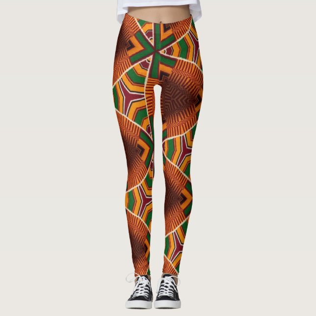 Leggings Kente Geometrics Kwanza Afrocéntrico (Anverso)