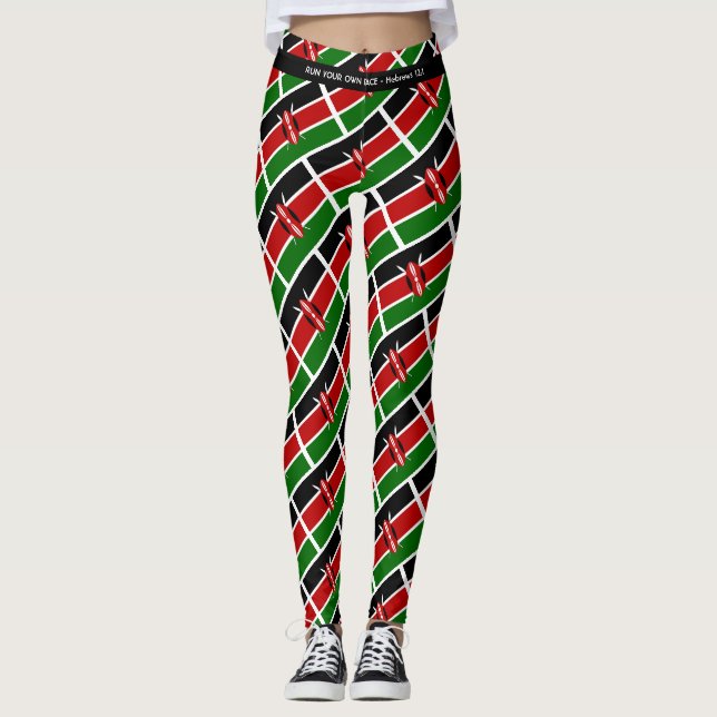 Leggings KENYA FLAG Scripting EJECUTAR TU RAZA Personalizad (Anverso)
