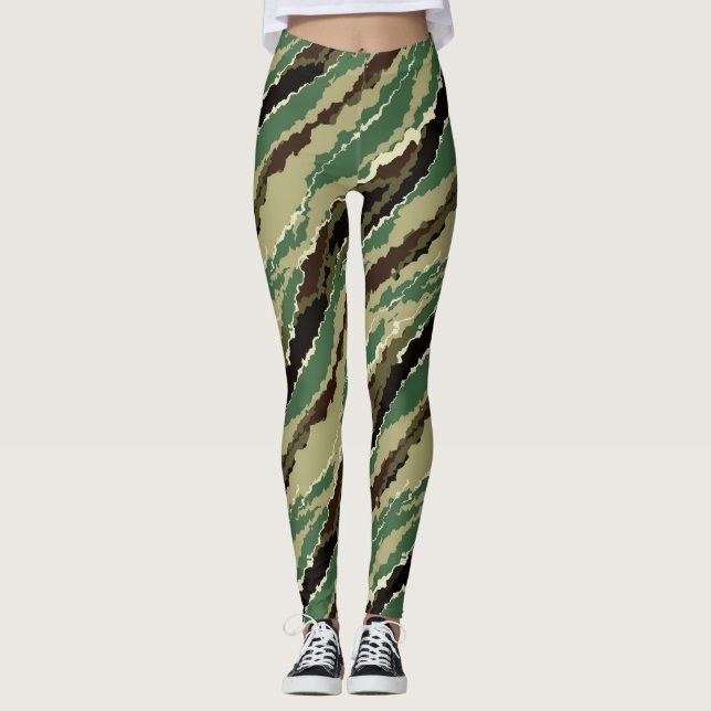 Leggings Khakki camuflaje estriado camuflaje moda elegante  (Anverso)