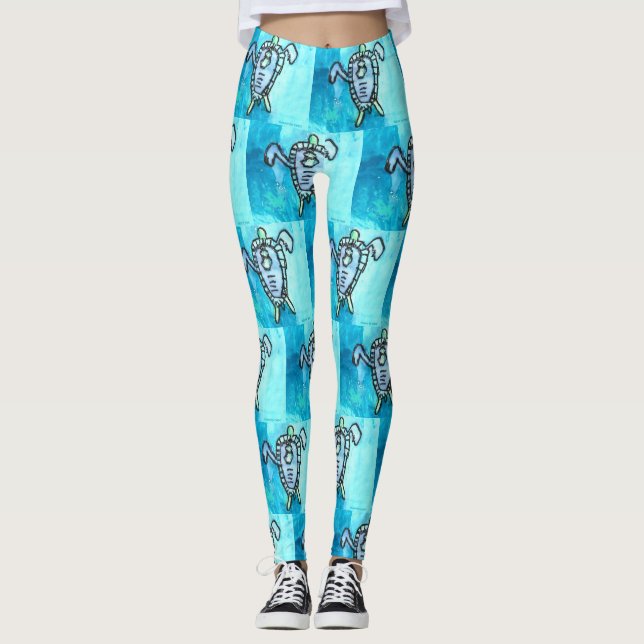 Leggings KidsArt para CHOC - Tortuga marina (Anverso)