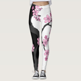 Leggings Kimono japonés negro y blanco