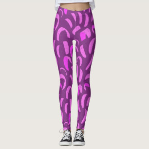 Leggings Kitesurf con temática de morado y cometa rosa