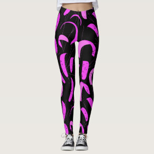 Leggings Kits de patrones de Kiteboarding rosa y negra