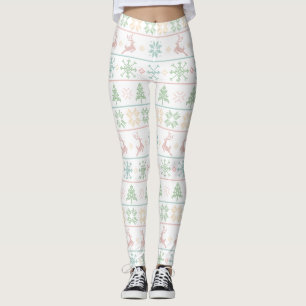 Leggings Knit nórdico moderno Suéter suave Pastel Verde Ros