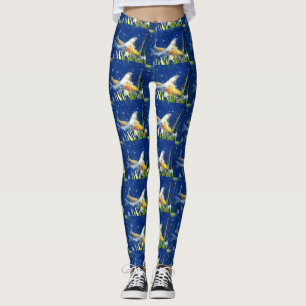 Leggings koi de la natación en azul
