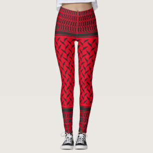Leggings kuffiya palestina negra y roja