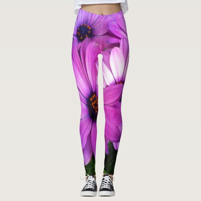 Leggings La actitud florece las polainas; Bonito en rosa (Anverso)