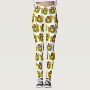 Leggings La acuarela linda de lujo del erizo diseñó