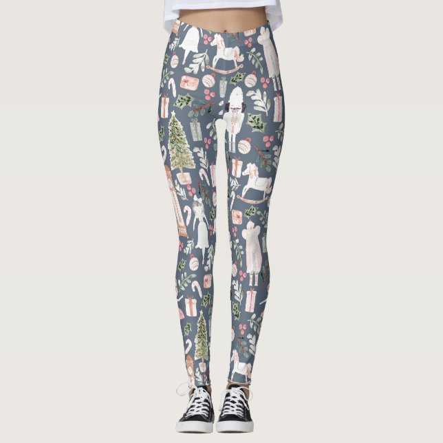 Leggings La acuarela moderna del Nutcracker (Anverso)