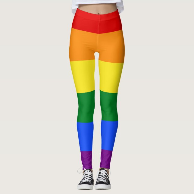 Leggings La bandera del orgullo arcoiris (Anverso)