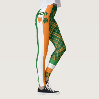 Leggings La bandera irlandesa del día de San Patricio raya