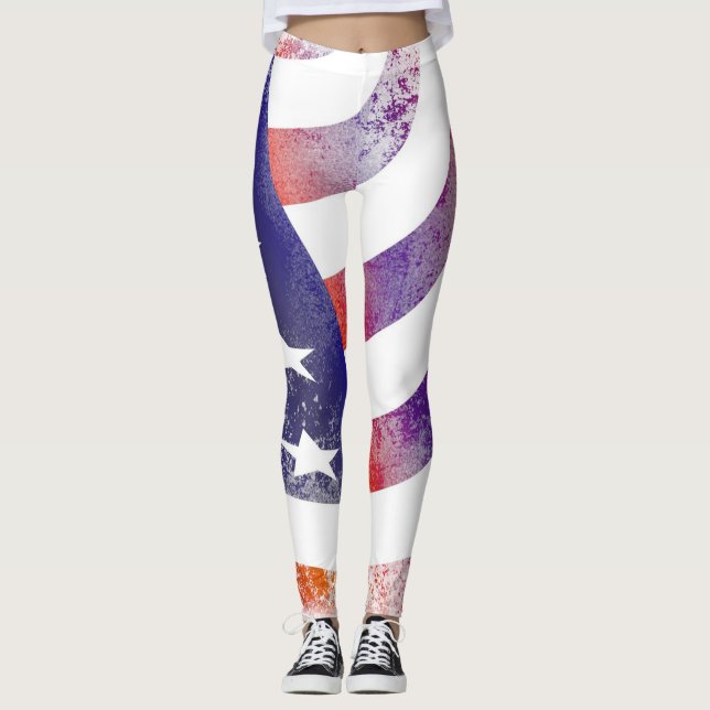 Leggings La bandera norteamericana, la Vieja Gloria, es pat (Anverso)