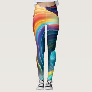 Leggings La brillante y brillante cascada arcoiris
