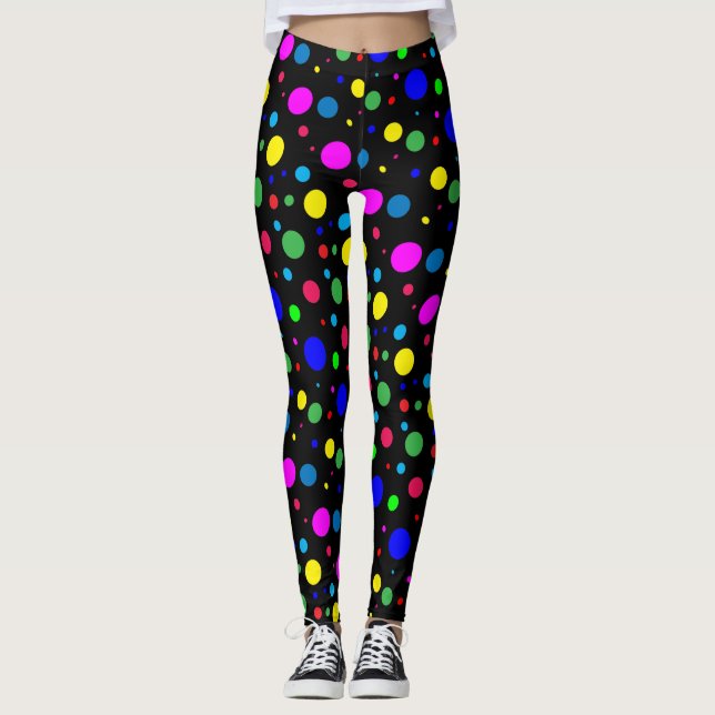 Leggings La burbuja del lunar hincha las polainas negras (Anverso)