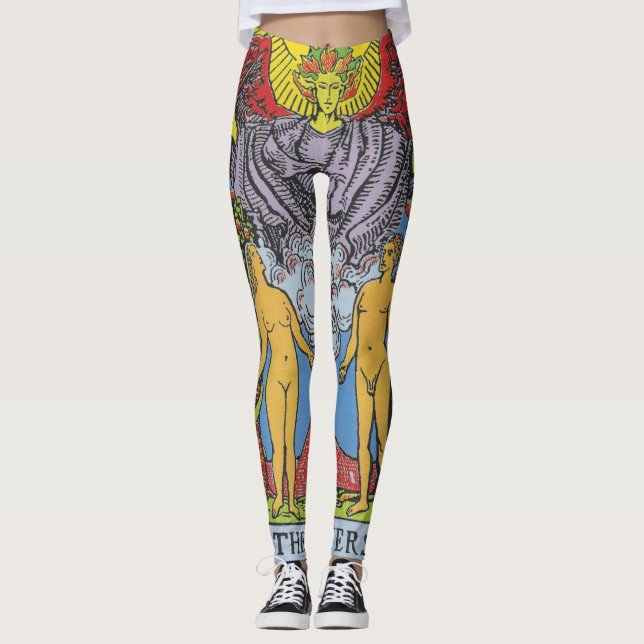 Leggings La carta Tarot de los amantes que leen (Anverso)