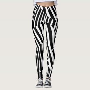 Leggings La cebra abstracta urbana del elemento B&W raya