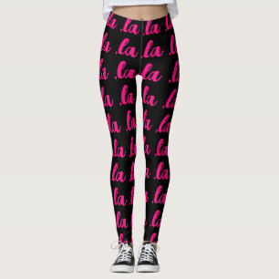 Leggings ,la coma Kamala pronuncia texto rosa caliente negr