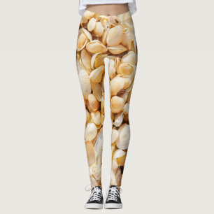 Leggings La concha texturaba el fondo de la playa de verano