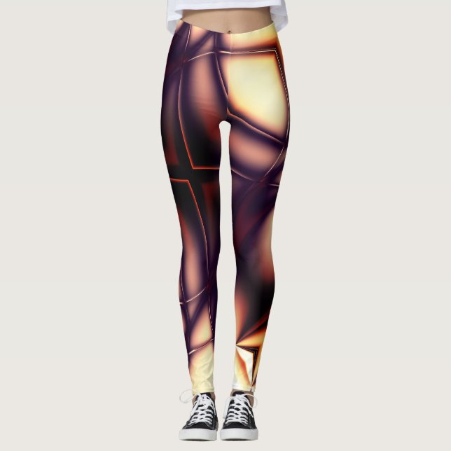 Leggings La crema beige quemada bajo una línea brillante pa (Anverso)