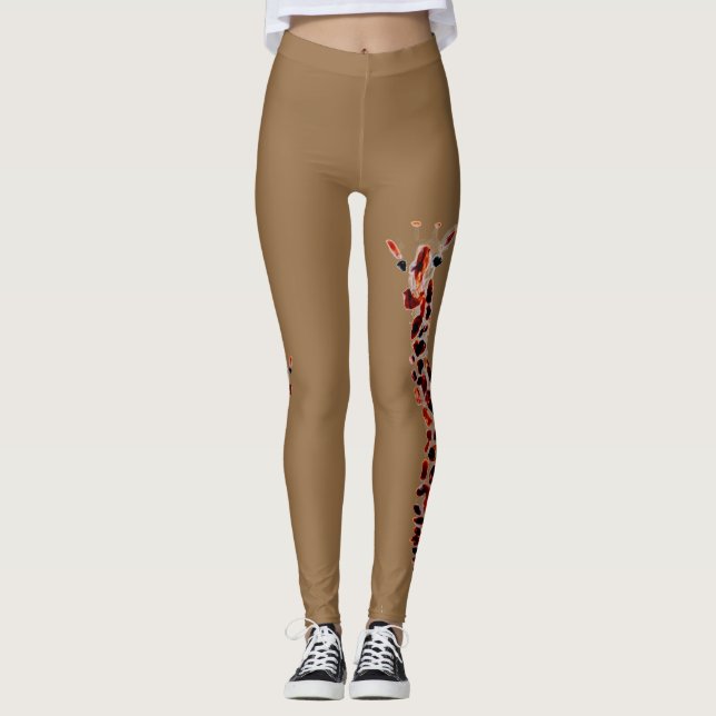 Leggings La divertida jirafa del arte salvaje (Anverso)
