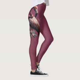 Leggings La elegancia tropical, el flamingo en el crepúscul