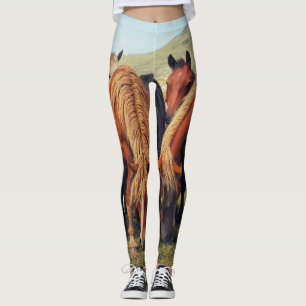 Leggings La escena natural de Livno de Caballos Salvajes