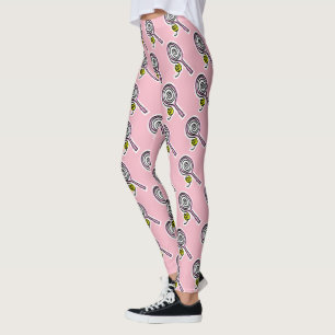 Leggings La estafa y la bola rosadas lindas de tenis