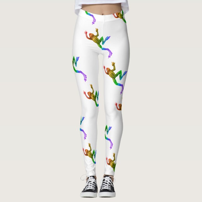 Leggings La estatua de rana del Orgullo de SlipperyJoe Vibr (Anverso)