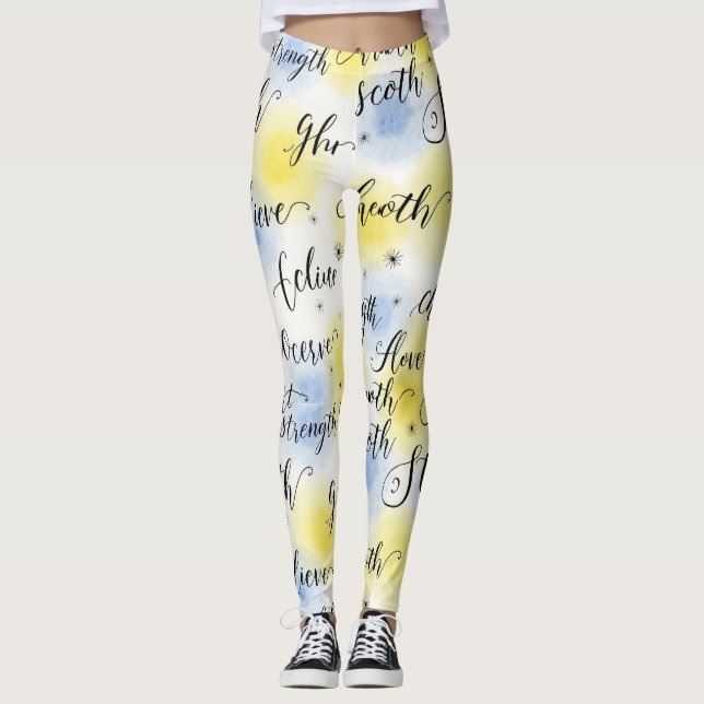 Leggings La fuerza cree en un patrón sin problemas (Anverso)