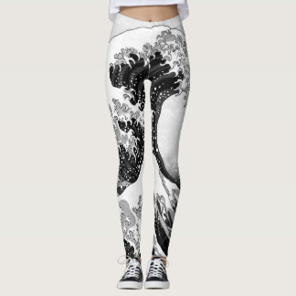 Leggings La gran ola de las piernas de Kanagawa (神 奈 川 沖 裏)