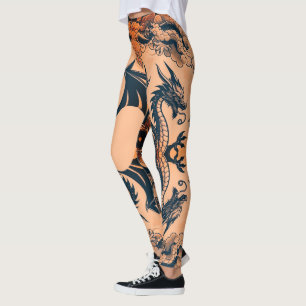 Leggings La Guerra de los Dragones Cielos Naranjas