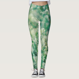 Leggings La hierba verde deja flores plantas Naturaleza