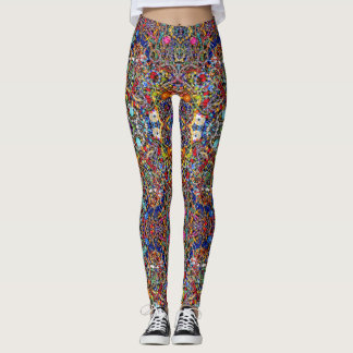 Leggings La joyería inspiró caleidoscópico colorido de las