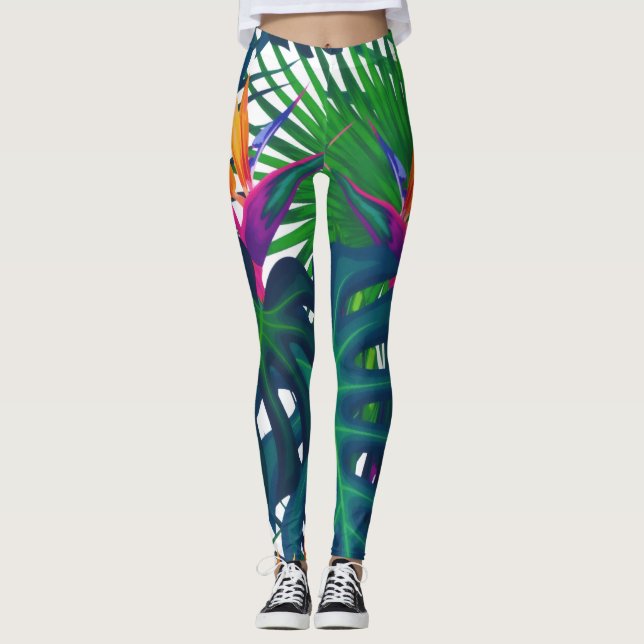 Leggings La jungla de la vegetación tropical deja el paraís (Anverso)