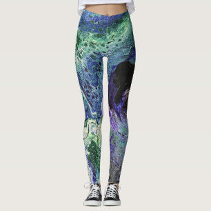 Leggings La Laguna pintura azul blanco verde azulado