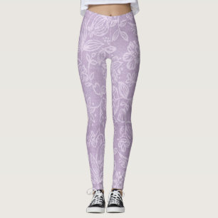 Leggings La lavanda florece las polainas púrpuras