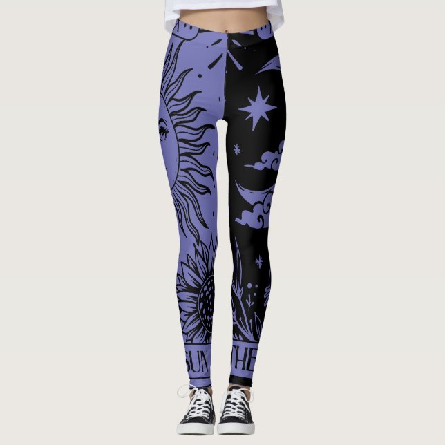 Leggings La leyenda de la tarjeta Tarot de Sun y Moon (Anverso)