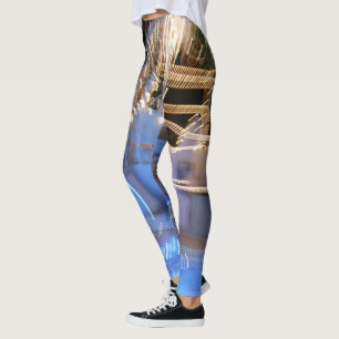Leggings La luz azul brillante de oro de Guay se extiende e