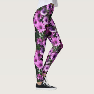 Leggings La margarita africana púrpura florece el modelo d