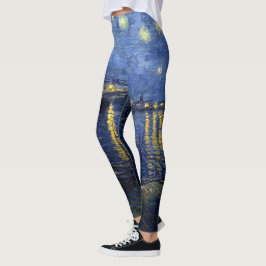 Leggings La noche estrellada de Vincent van Gogh sobre el R