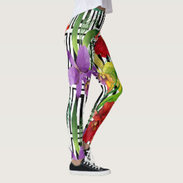 Leggings La orquídea colorida florece el modelo de la