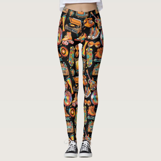 Leggings La Patternx4 Black BG (Anverso)