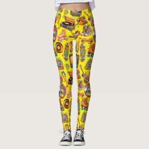 Leggings La Patternx Retro Beat4 B Amarillo BG