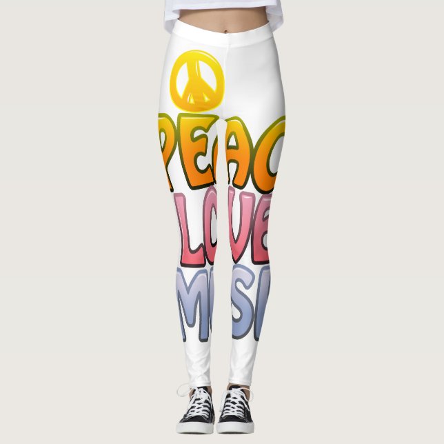 Leggings La paz ama la música. (Anverso)