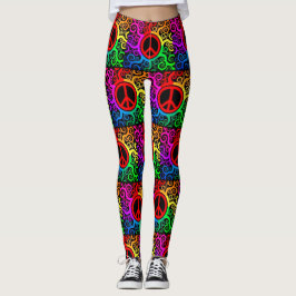 Leggings La paz del arco iris retro firma y frena el yoga